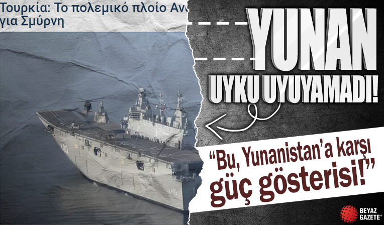 Yunan basını, İzmir'e giden TCG Anadolu'yu takip ediyor