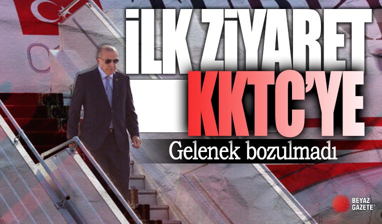 Cumhurbaşkanı Erdoğan ilk yurt dışı ziyaretini gerçekleştirmek üzere KKTC'ye gitti
