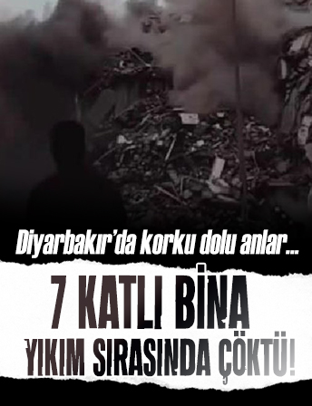 Diyarbakır'da 7 katlı bina yıkım sırasında çöktü