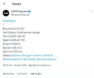 Kahramanmaraş'ta korkutan deprem!