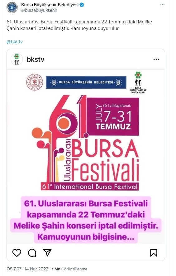 Melike Şahin’in LGBT propagandası tepki topladı. Konseri iptal edildi!