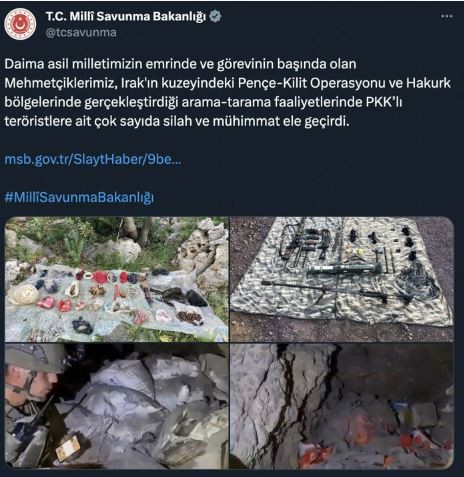 Irak'ın kuzeyinde teröristlerin kullandığı mağaraya operasyon! Çok sayıda mühimmat bulundu