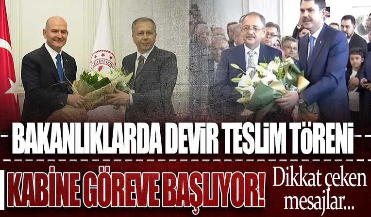 Bakanlıklarda devir-teslim töreni