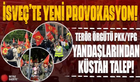 İsveç'te polis eşliğinde yeni provokasyon: Terör örgütü PKK/YPG yandaşlarından küstah talep