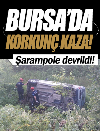 Bursa'da araç şarampole devrildi: 6 yaralı