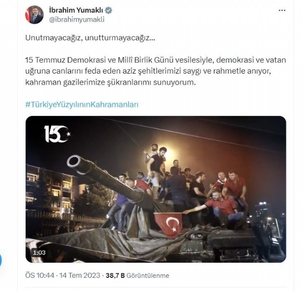 Bakanlardan 15 Temmuz paylaşımları: Karanlık oyunlar destansı direnişle bozuldu