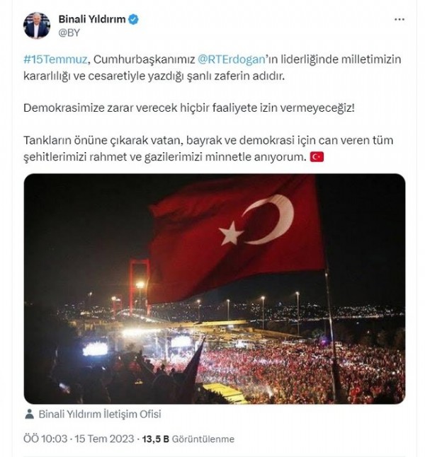 Bakanlardan 15 Temmuz paylaşımları: Karanlık oyunlar destansı direnişle bozuldu