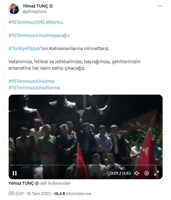 Bakanlardan 15 Temmuz paylaşımları: Karanlık oyunlar destansı direnişle bozuldu