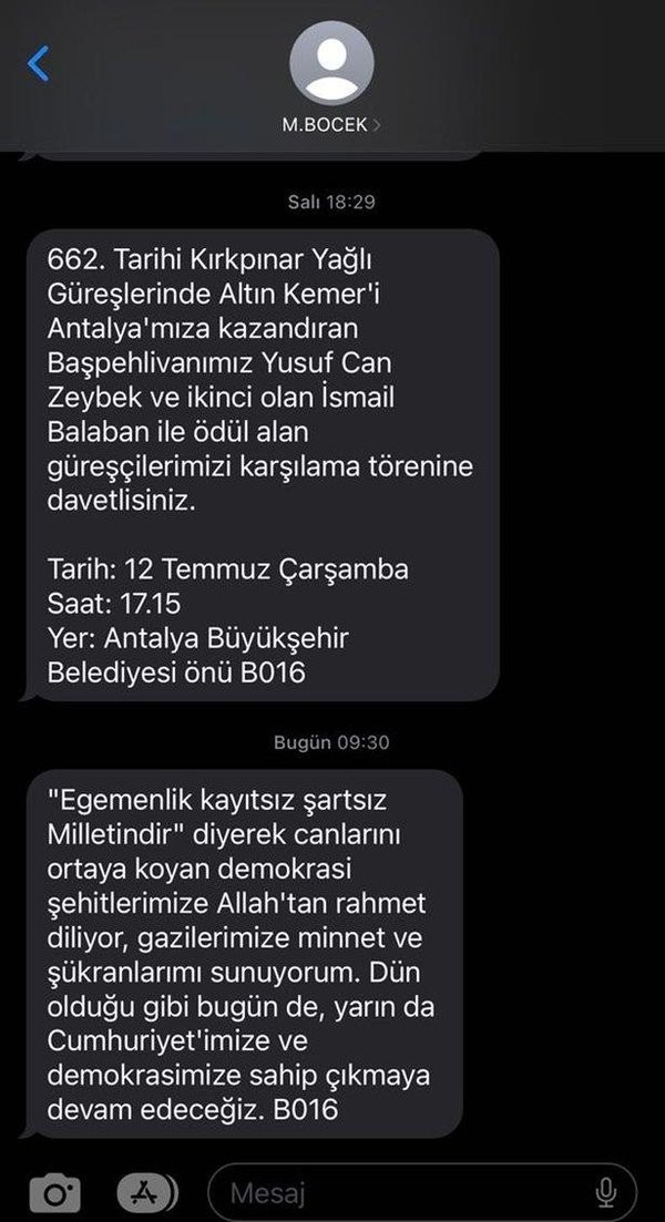CHP'li İBB Başkanı Ekrem İmamoğlu'ndan tepki çeken SMS! Ne 15 Temmuz dedi ne de FETÖ