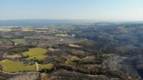 Çanakkale'de yanan alanlar havadan görüntülendi