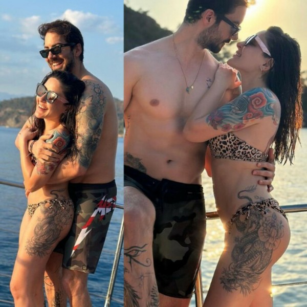 Sevgilisiyle tatile çıktı