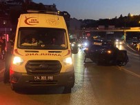 Sisli'de Bariyere Çarpan Araç Takla Atip Ters Döndü