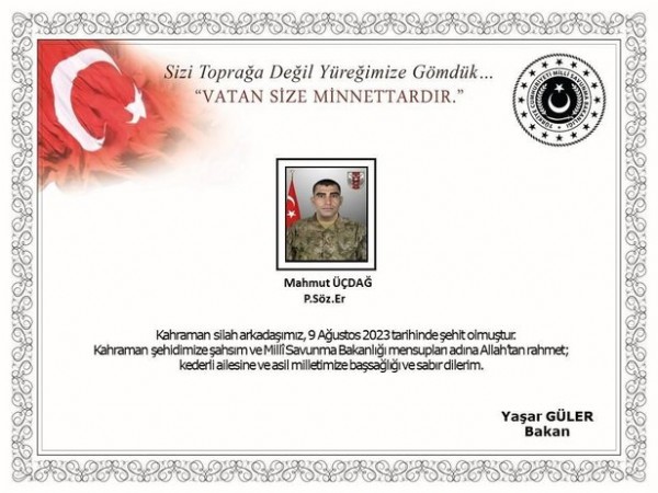 MSB acı haberi duyurdu: 6 askerimiz şehit oldu!