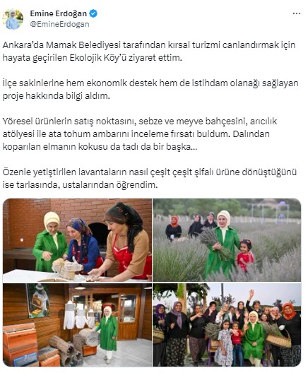 Emine Erdoğan'dan Ekolojik Köy’e ziyaret