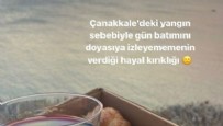 Çanakkale'deki orman yangınıyla ilgili yapılan 'Gün batımını doyasıya izleyemedim' paylaşımı tepki çekti