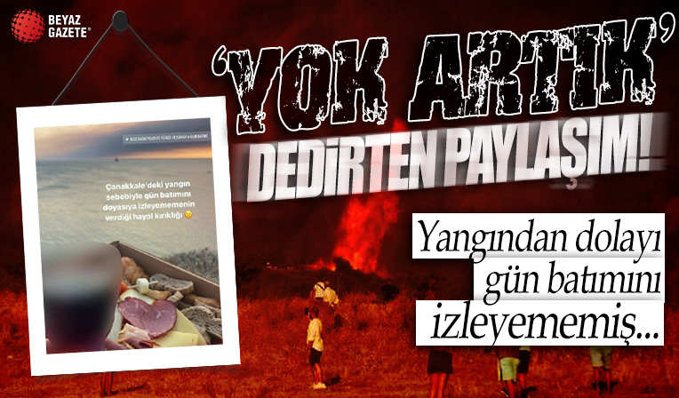 Çanakkale'deki orman yangınıyla ilgili yapılan 'Gün batımını doyasıya izleyemedim' paylaşımı tepki çekti