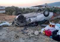 Buharkent'te Kontrolden Çikan Otomobil Takla Atti