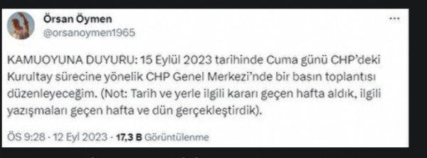 CHP’de sürpriz aday: Eski CHP Genel Başkanı Altan Öymen’in yeğeni Prof. Dr. Örsan Öymen, Kılıçdaroğlu’na rakip olacak