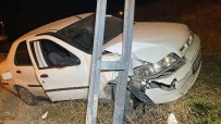 Yoldan Çikan Otomobil Elektrik Diregine Çarpti Açiklamasi 2 Yarali Haberi