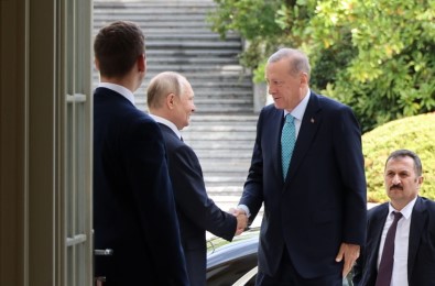 Putin, Cumhurbaskani Erdogan'i Kapida Karsiladi