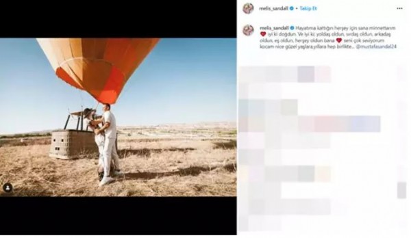 Melis Sandal'dan romantik kutlama