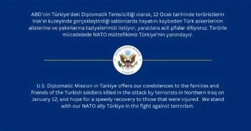 Terör örgütü PKK/YPG’nin sponsoru ABD’den iki yüzlü paylaşım: Şehitlerimiz için taziye mesajı yayınladılar!
