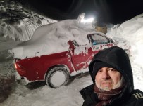 Kar Nedeniyle Yolda Kalan Aracini 4 Gün Sonra Buldu