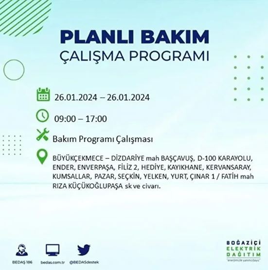 İstanbul'un 17 ilçesinde elektrik kesintisi: Nerelerde yaşanacak?