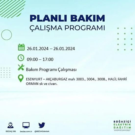 İstanbul'un 17 ilçesinde elektrik kesintisi: Nerelerde yaşanacak?