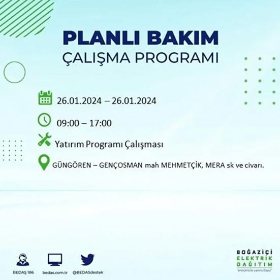 İstanbul'un 17 ilçesinde elektrik kesintisi: Nerelerde yaşanacak?