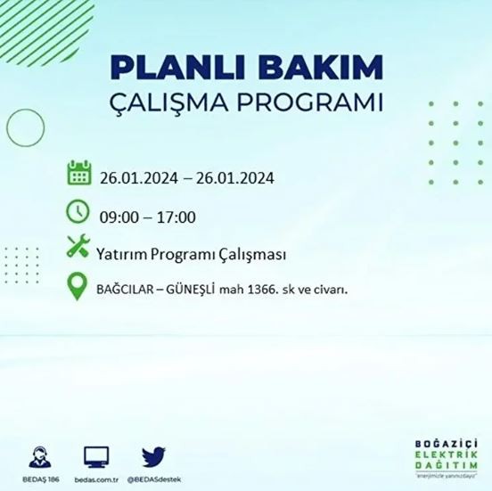 İstanbul'un 17 ilçesinde elektrik kesintisi: Nerelerde yaşanacak?