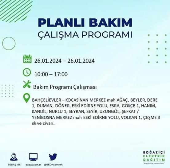 İstanbul'un 17 ilçesinde elektrik kesintisi: Nerelerde yaşanacak?