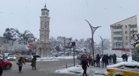 Tatvan'da Kar Yagisi Ilçeyi Beyaza Bürüdü