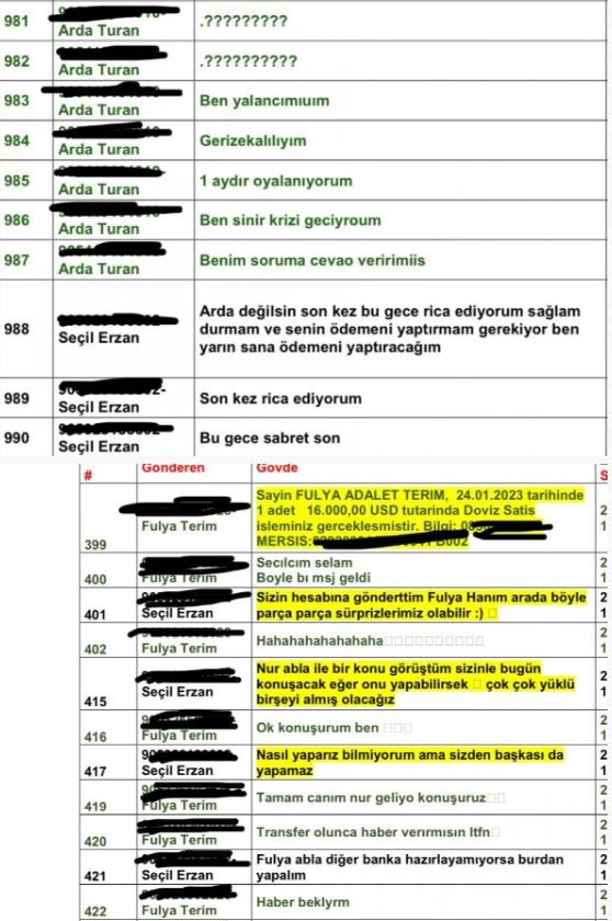 Yeni mesajlar ortaya çıktı! Arda Turan eşine çanta almak için Seçil Erzan'dan para istedi
