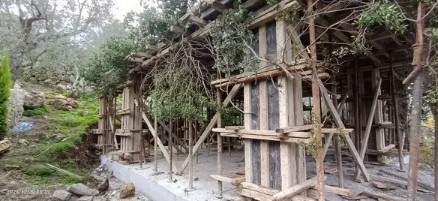 Bodrum’da pes dedirten manzara! Kaçak inşaatı ağaç dallarıyla gizlemeye çalıştılar