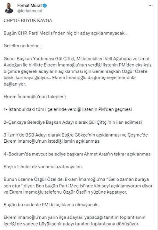 Ekrem İmamoğlu Özgür Özel kavgası İstanbul lansmanına yansıdı! Liste açıklanmıyor... 'Biz Ekrem Bey’in noteri değiliz!'