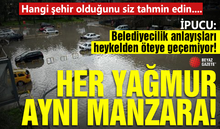 İzmir’de değişmeyen manzara! Sağanak yağmur yolları göle çevirdi