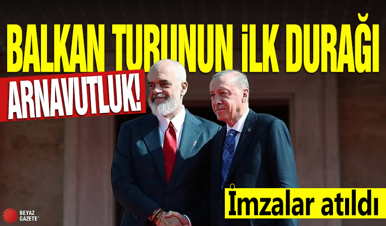 Cumhurbaşkanı Erdoğan Osmanlı'nın göz bebeği Balkanlar'da! Arnavutluk'ta imzalar atıldı
