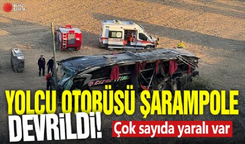 Afyonkarahisar'da feci kaza! Yolcu otobüsü şarampole devrildi: 21 kişi yaralandı