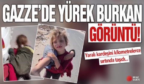 Gazze’den yürek burkan görüntü: Küçük kız çocuğu yaralı kardeşini kilometrelerce omzunda taşıdı