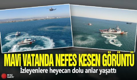 Mavi vatanda nefes kesen gösteri! İzleyenlere heyecan dolu anlar yaşattı