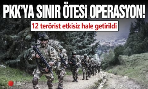 Mehmetçik'ten terör örgütü PKK'ya sınır ötesi operasyon: 12 terörist etkisiz