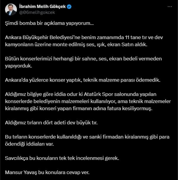 Melih Gökçek'ten bomba açıklama! Mansur Yavaş'ı yerle bir etti: Tüm gerçekleri tek tek ortaya döktü...