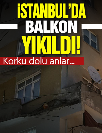 Beyoğlu'nda balkon çöktü! Korku dolu anlar
