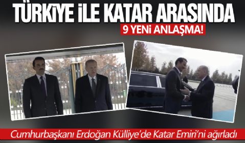 Katar Emiri Al Sani Ankara'da! Cumhurbaşkanı Erdoğan resmi törenle karşılıyor