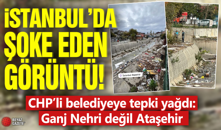 İstanbul Ataşehir’de şoke eden görüntü! CHP’li belediyeye tepki yağdı: Ganj Nehri değil Ataşehir!