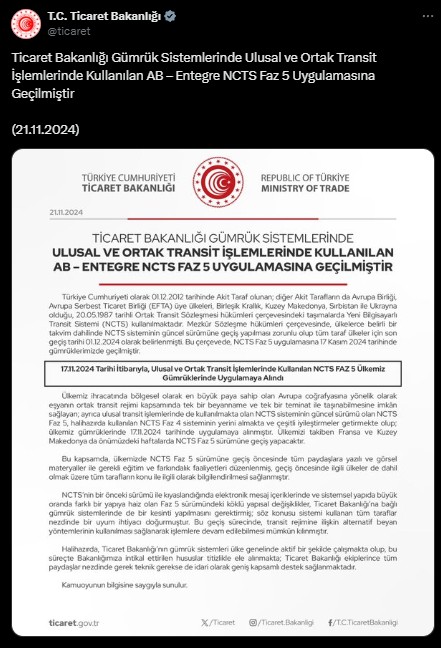 Ticaret Bakanlığı duyurdu! Gümrük sistemlerinde yeni döneme geçildi