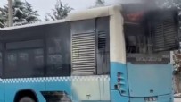 Elazığ’da belediye otobüsü alev aldı, o anlar kamerada