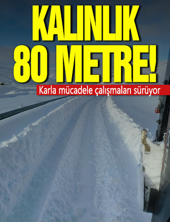 Bayburt’ta kar kalınlığı 80 santimetreyi buldu