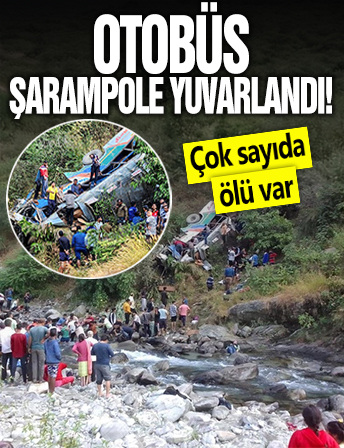 Hindistan'da yolcu otobüsü şarampole yuvarlandı: 36 ölü